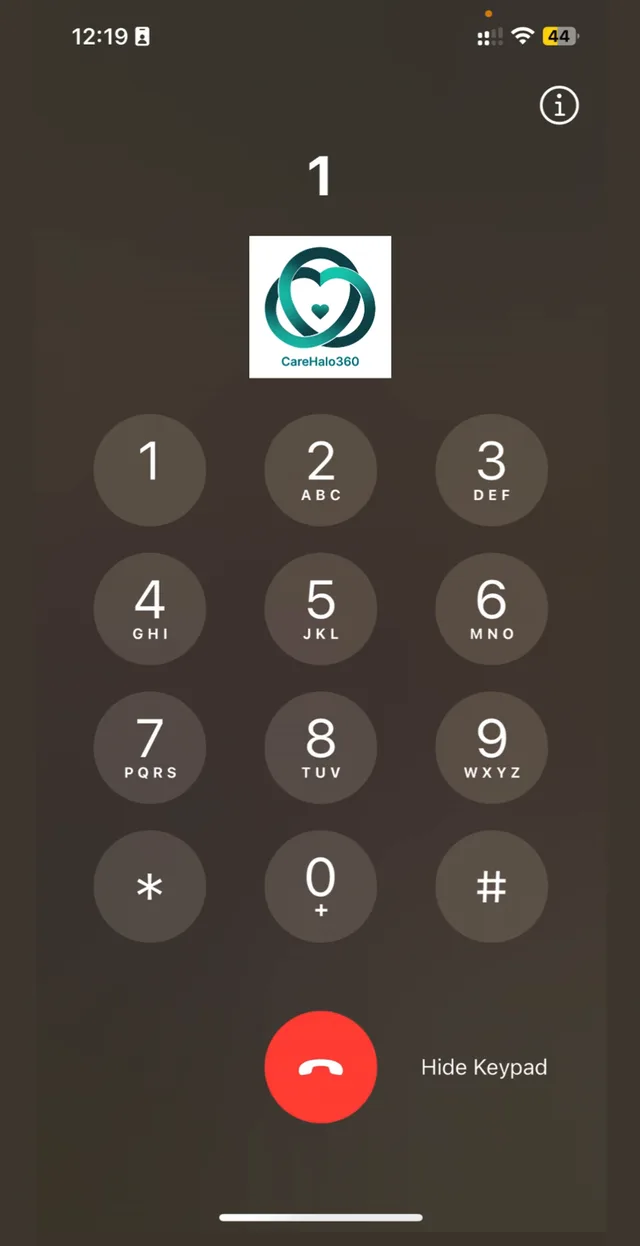 The phone keypad with the instruction to press 1